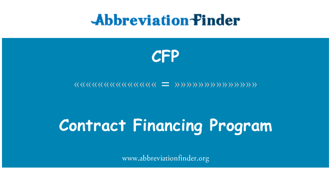 CFP: Program finansman Sözleşmesi