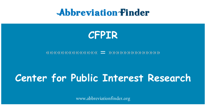 CFPIR: Centro de investigación de interés público