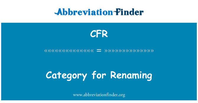 CFR: Categoria ridenominazione