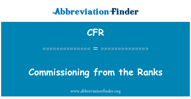 CFR: Uvedení do provozu z řad