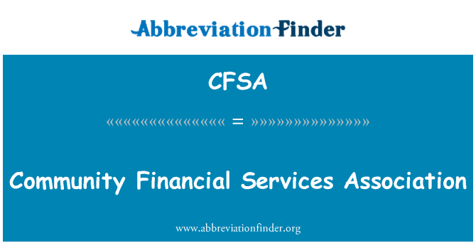 CFSA: Asociace finančních služeb Společenství