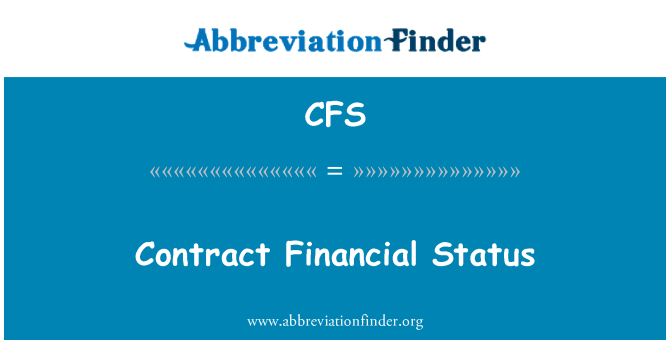 CFS: Contract Financial Status