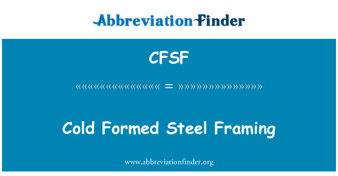 CFSF: Charpente en acier formés à froid