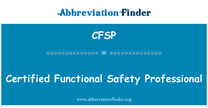 CFSP: Profesionální certifikované funkční bezpečnost