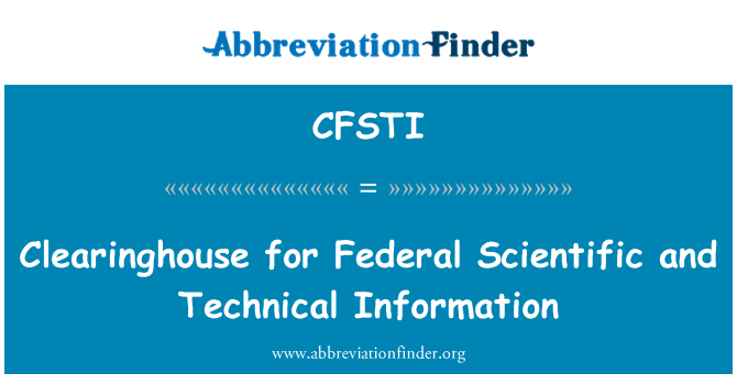 CFSTI: Informační středisko pro federální vědecko -technické informace