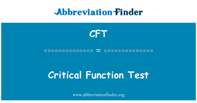 CFT: Kritické funkce Test