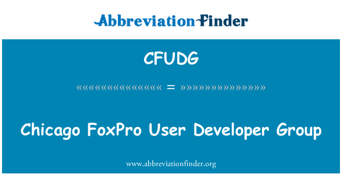 CFUDG: Chicago FoxPro utvikler gruppen