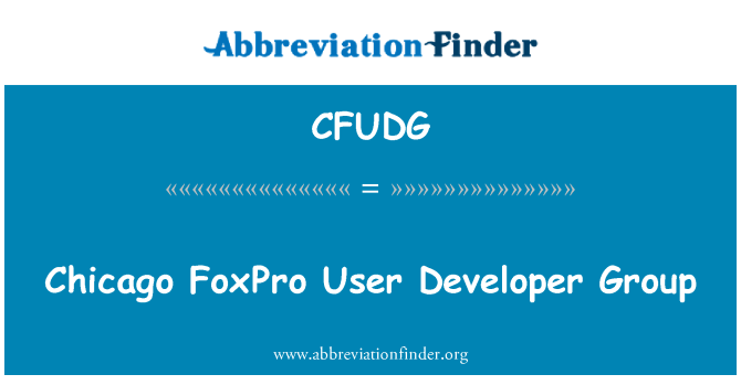 CFUDG: Kelompok pengembang Chicago FoxPro pengguna