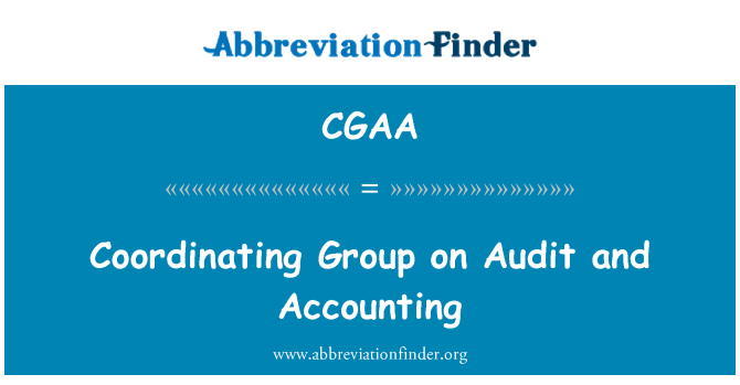 CGAA: Coordination gwoup sou Audit Et kontab