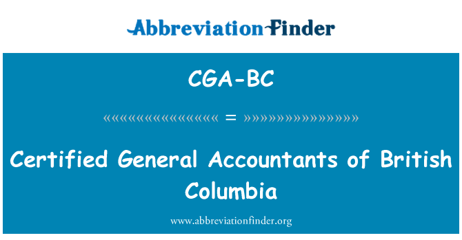 CGA-BC: Certified Accountants van de generaal van Brits-Columbia