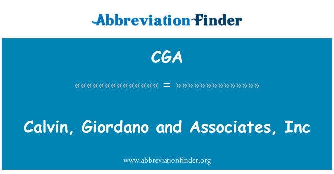 CGA: Calvin, Giordano i Associates, Inc