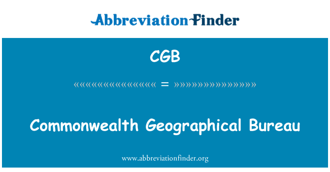 CGB: Commonwealth geográfica Bureau