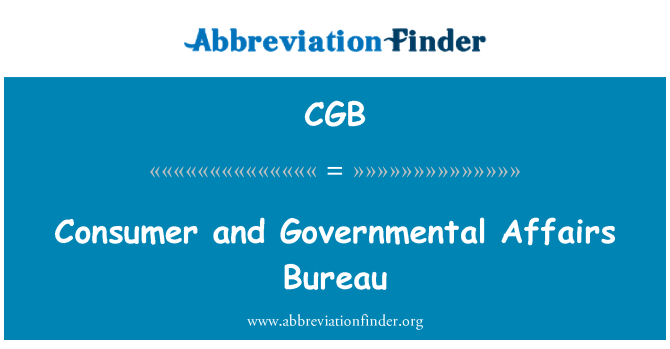 CGB: Bureau governattivi ta ' l-affarijiet tal-konsumatur u