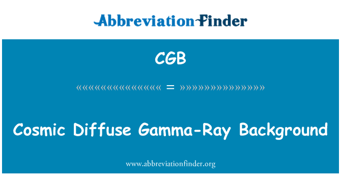 CGB: Kosmische diffuus Gamma-Ray achtergrond