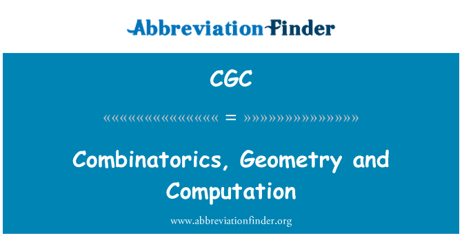 CGC: Kombinatorika, geometrie a výpočet