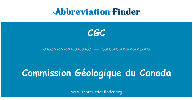 CGC: Kummissjoni Géologique du Kanada