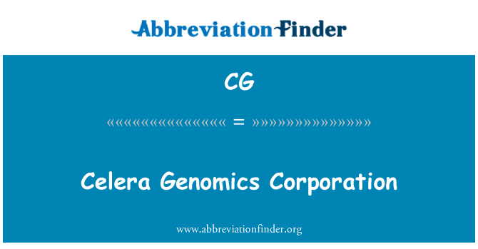 CG: Celera Genomics Corporation