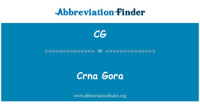 CG: Crna Gora