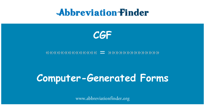 CGF: コンピューターで生成されたフォーム