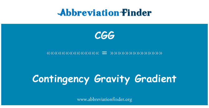 CGG: Pohotovostní gravitační Gradient