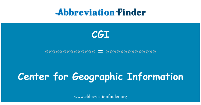 CGI: Center za geografski informacijski