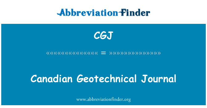 CGJ: Kanada Geotechnical jurnal