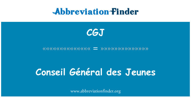 CGJ: Conseil Général des Jeunes
