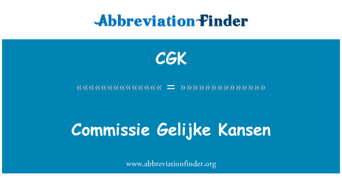 CGK: Commissie Gelijke 칸