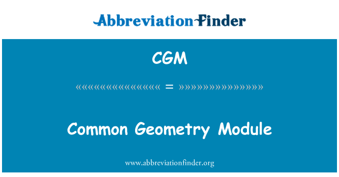 CGM: Uobičajene geometrije modul