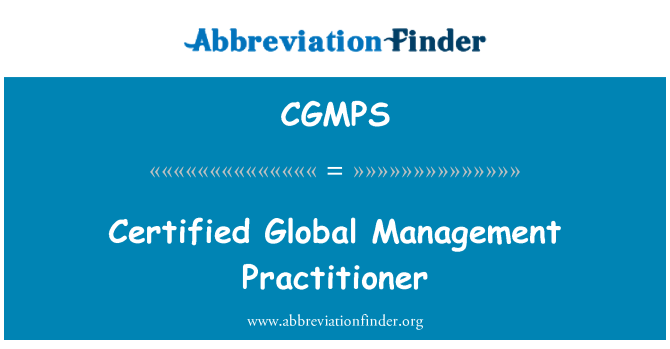 CGMPS: Sètifye Médecin Gestion mondyal