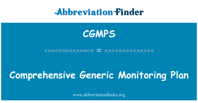 CGMPS: Komplexní obecný plán monitorování