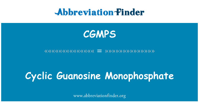 CGMPS: Cyclique Guanosine Monophosphate
