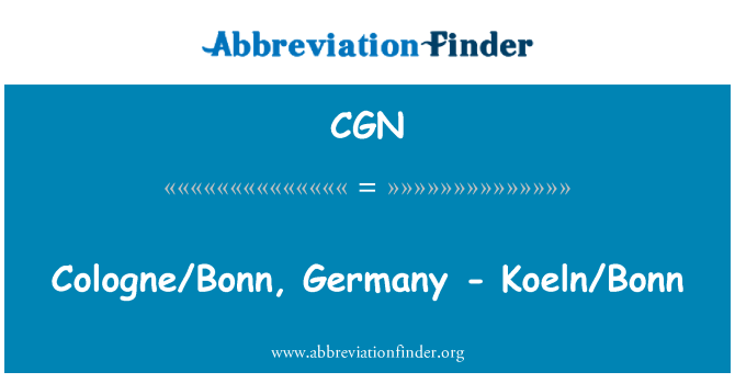 CGN: Colònia/Bonn, Alemanya - Koeln/Bonn
