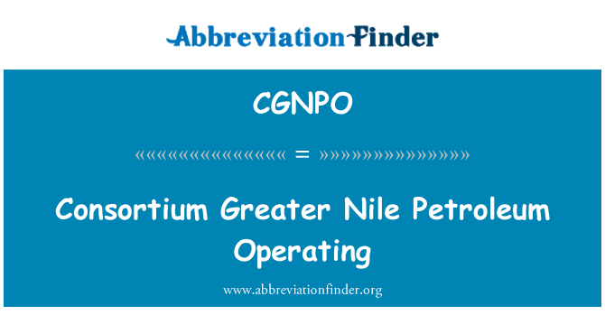 CGNPO: Konsortiet større Nilen Petroleum drift