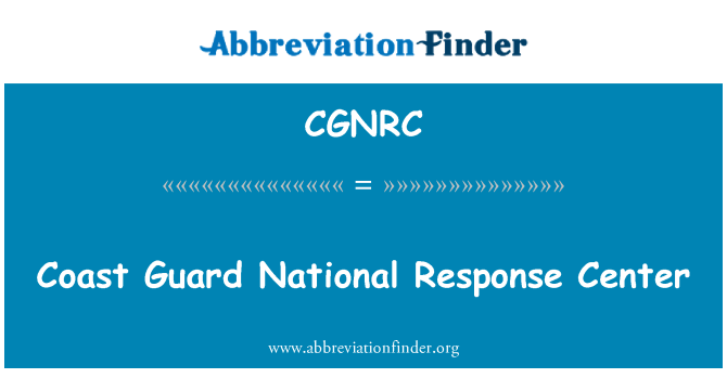 CGNRC: Coast Guard National Response Center