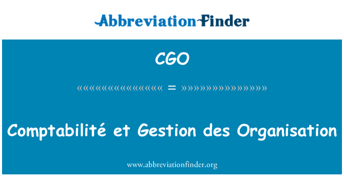 CGO: Comptabilité et Gestion des organizzazzjoni