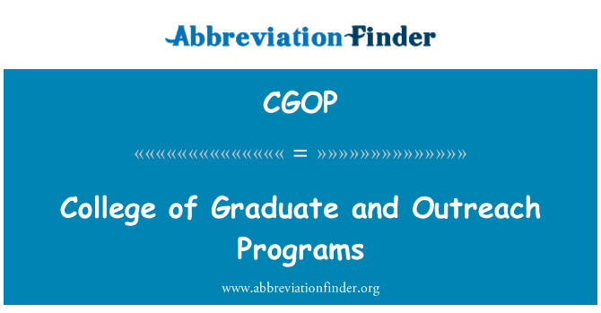 CGOP: 大学的毕业生和外联项目