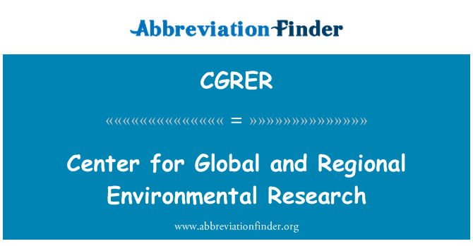 CGRER: Center for Global and Regional Environmental Research