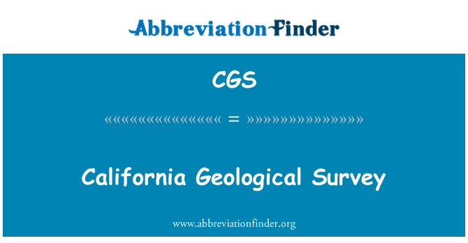 CGS: California Geological Survey