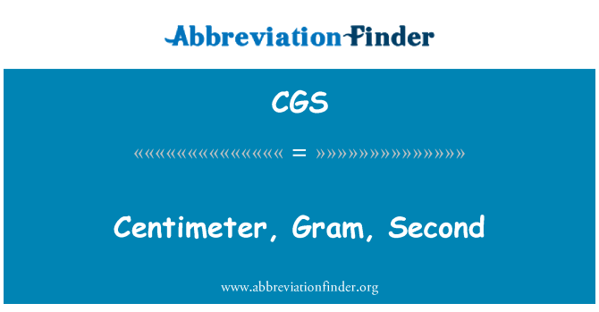 CGS: Ċentimetru, gramma, it-tieni