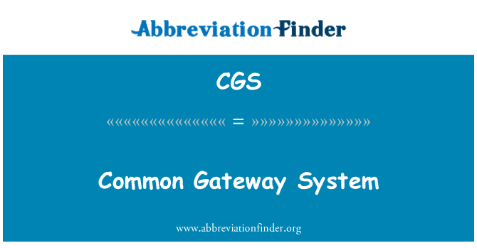 CGS: Společný systém pro Gateway