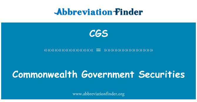 CGS: Commonwealth Government Securities