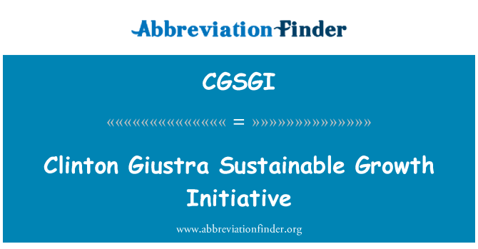 CGSGI: Clinton Giustra bæredygtig vækst Initiative