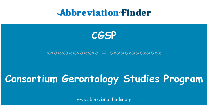 CGSP: Programa de estudios de Gerontología de consorcio