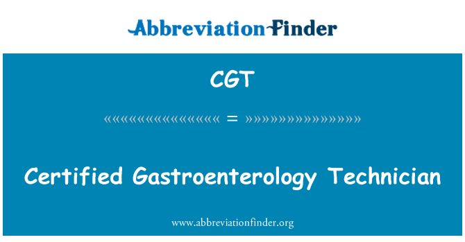 CGT: Certifierad gastroenterologi tekniker