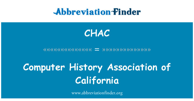 CHAC: המחשב לתולדות אגודה של קליפורניה