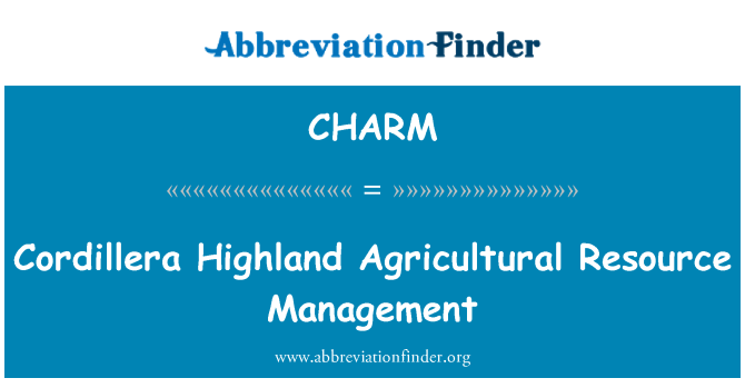 CHARM: Cordillera Highland landbrugs ressourcestyring