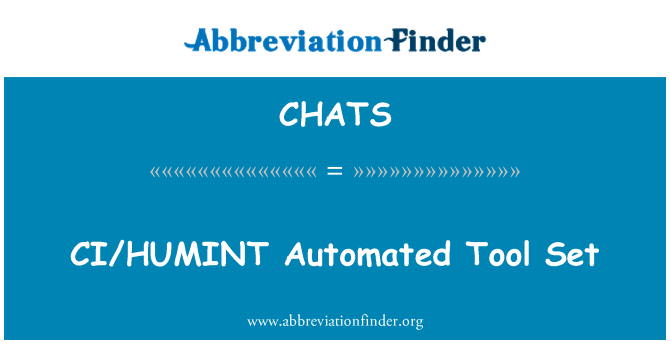 CHATS: CI/HUMINT automatizovaný nástroj sady