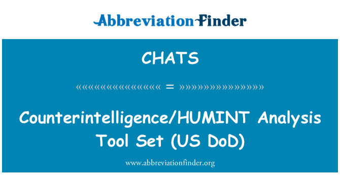 CHATS: Contraespionatge/HUMINT anàlisi conjunt eina (DoD dels EUA)