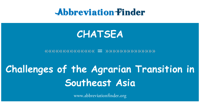 CHATSEA: Défis de la Transition agraire en Asie du sud-est